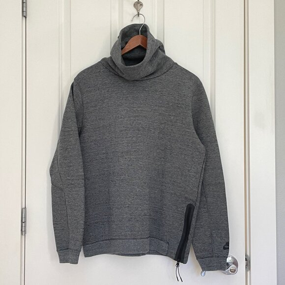 Nike Men’s Charcoal Gray Tech Fleece Funnel Neck Pullover Sweatshirt Sz. M - Picture 4 of 11